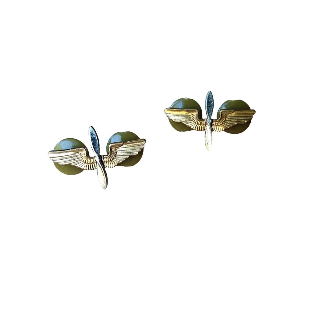 WWII US Collar Pin Set Air Force, Ophalen of Verzenden, Luchtmacht, Amerika, Embleem of Badge