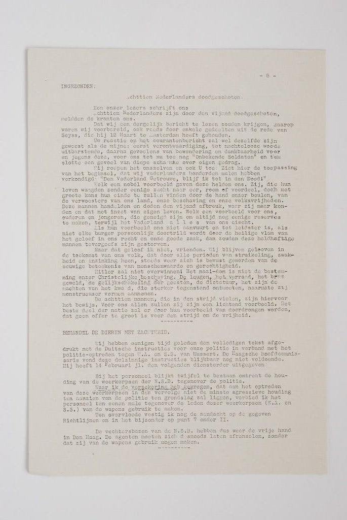 9 april 1941 - Het Parool no. 6 | Herdruk verzetskrant WOII, Zo goed als nieuw, Verzenden, Amsterdam, Florence Uitgeverij