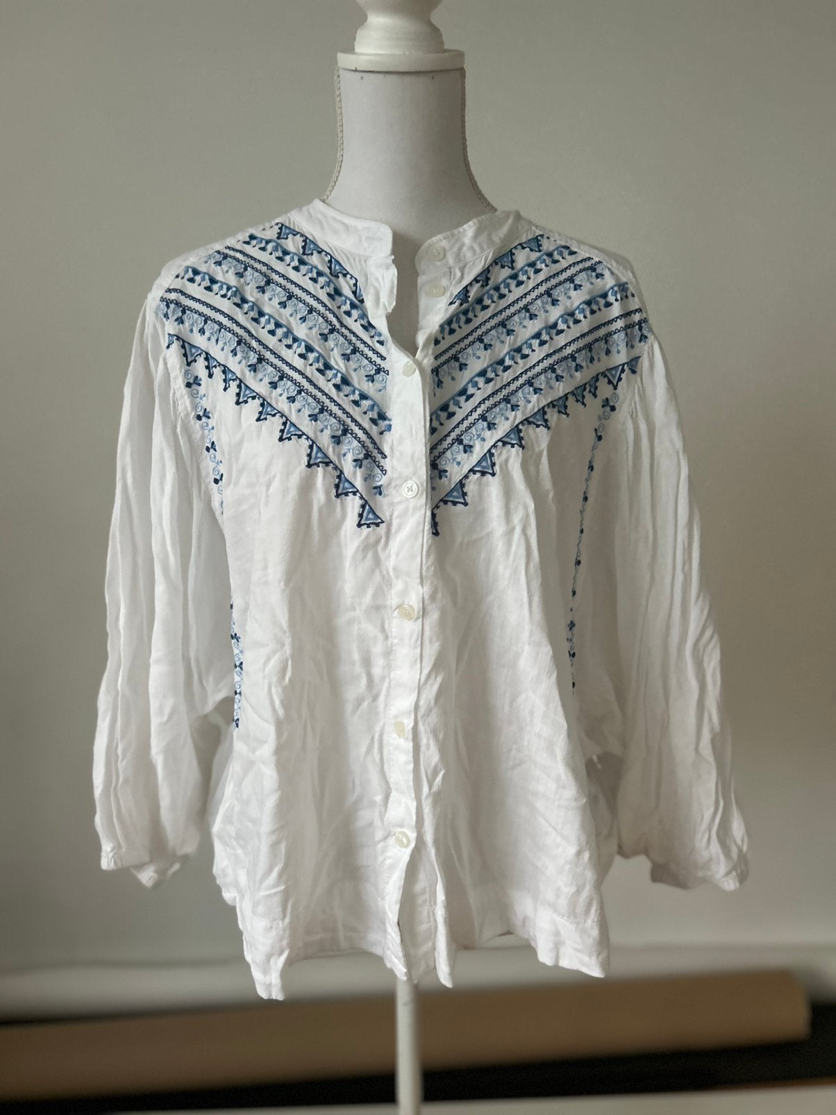 Dames blouse - Maat L - H&M, Kleding | Dames, Blouses en Tunieken, Ophalen of Verzenden, Zo goed als nieuw, Maat 38/40 (M), Wit