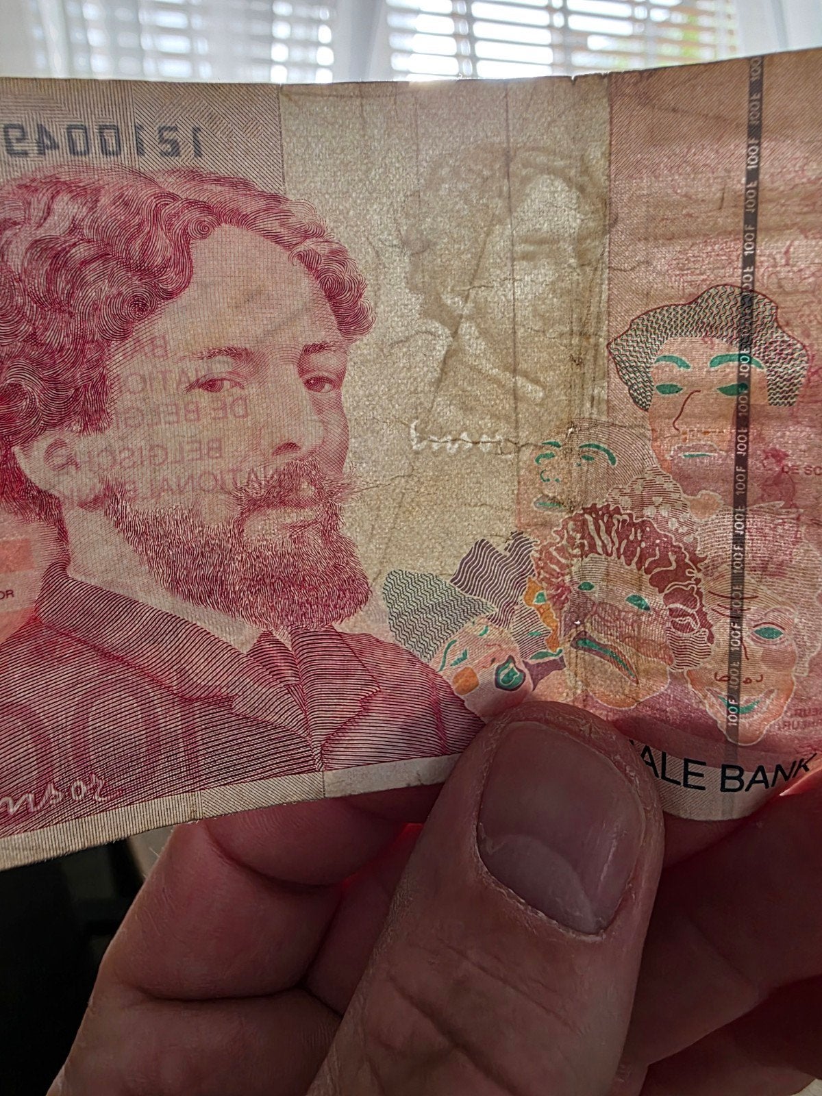 Belgisch biljet van 100 frank met James Ensor, Postzegels en Munten, Ophalen of Verzenden, Los biljet