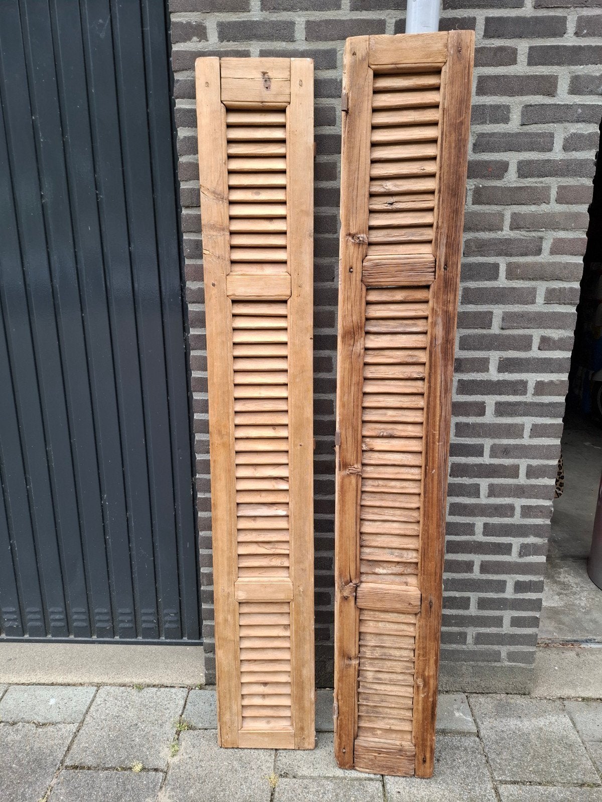 Set van 2 houten luiken, vintage, Ophalen, Gebruikt, Minder dan 80 cm, Overige typen