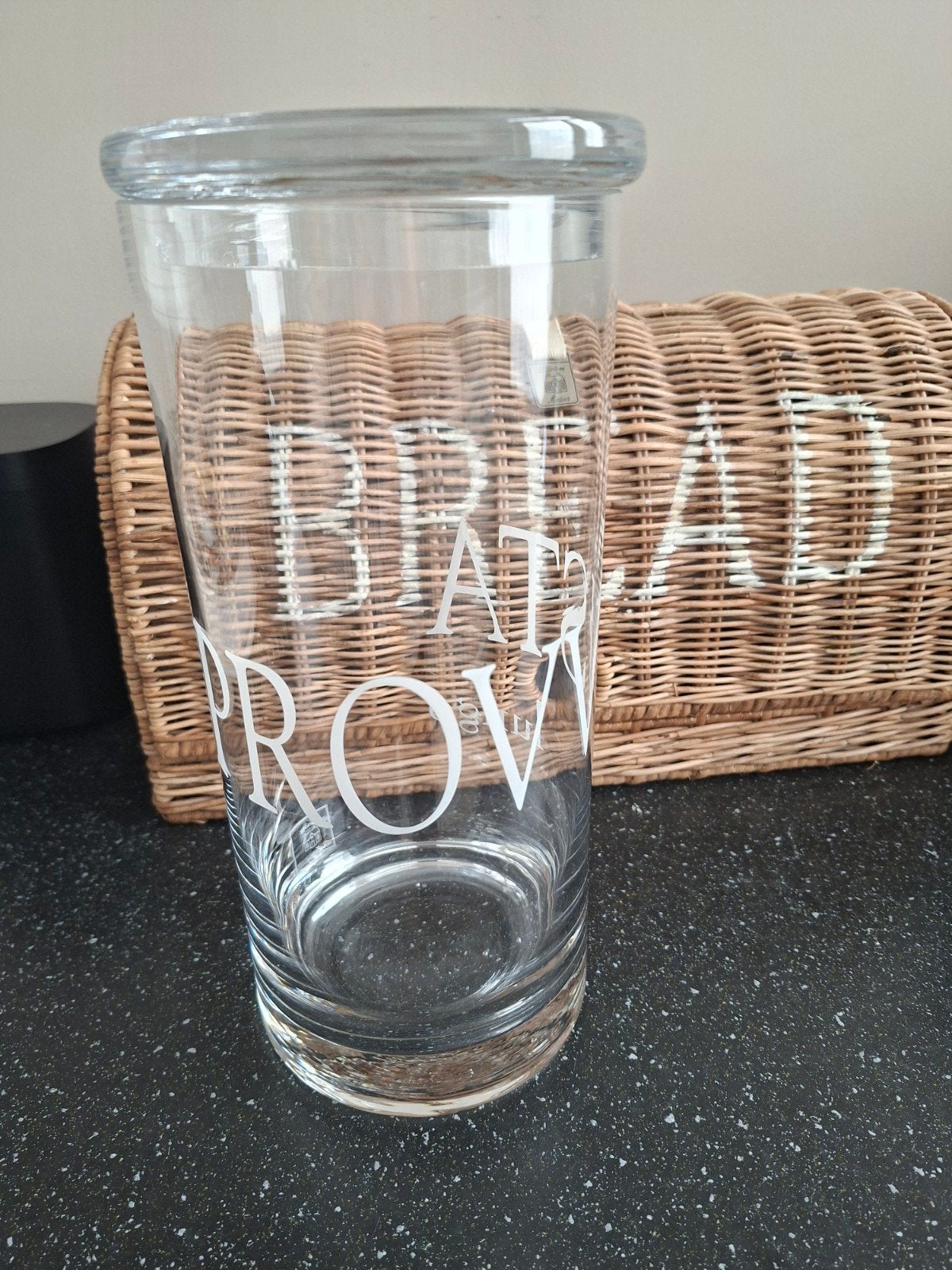 Riviera Maison voorraadpot glas met deksel, Ophalen of Verzenden, Gebruikt