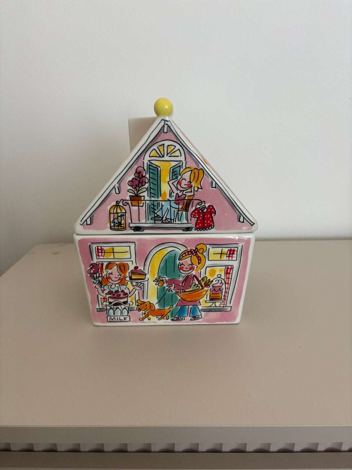 Blond Amsterdam Huisje Voorraadpot / Koekjespot, Ophalen of Verzenden, Zo goed als nieuw, Aardewerk, Overige typen