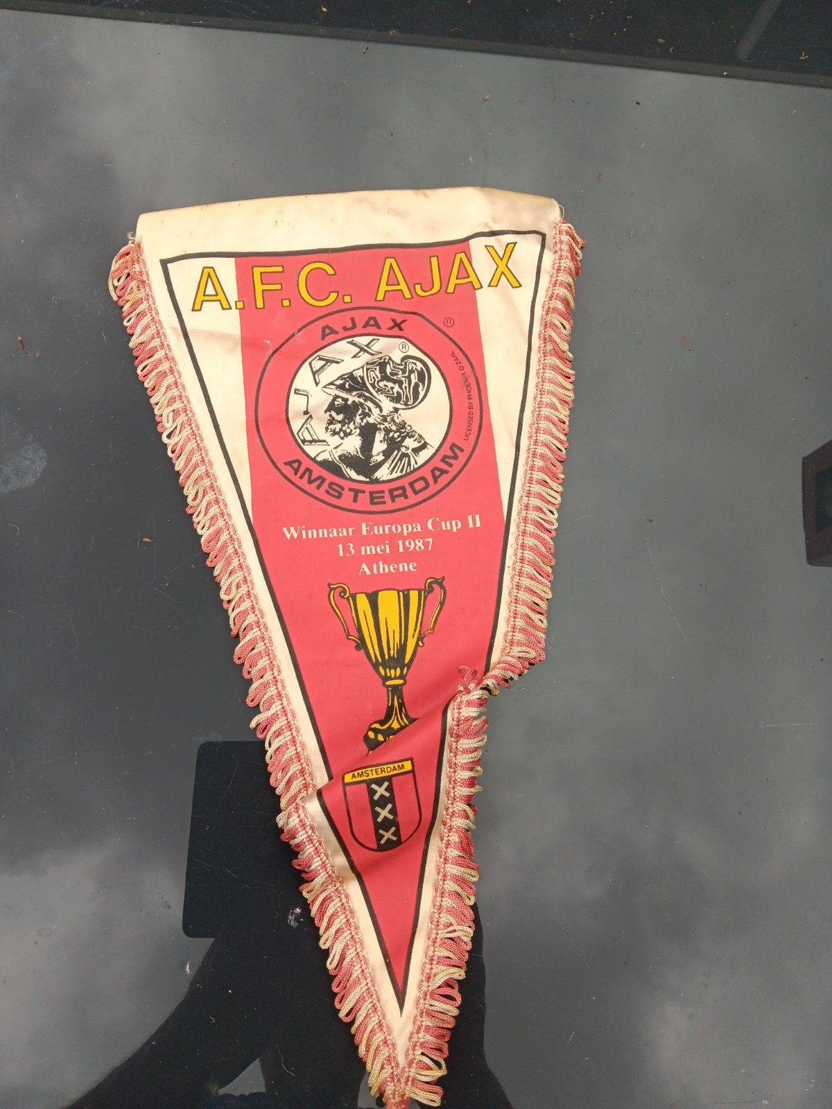 Vintage AFC Ajax Vaantje Europa Cup II 1987 Athene, Verzamelen, Ophalen of Verzenden