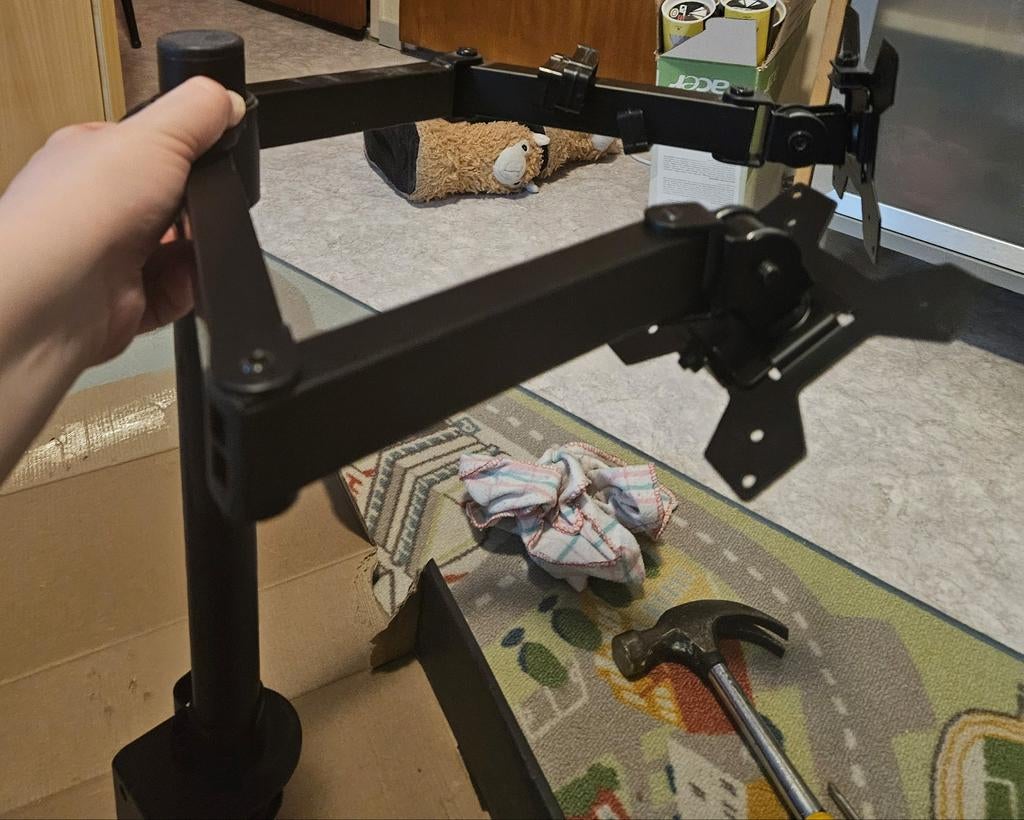 Battletron Monitorstandaard voor 2 monitoren, Ophalen of Verzenden, Gebruikt