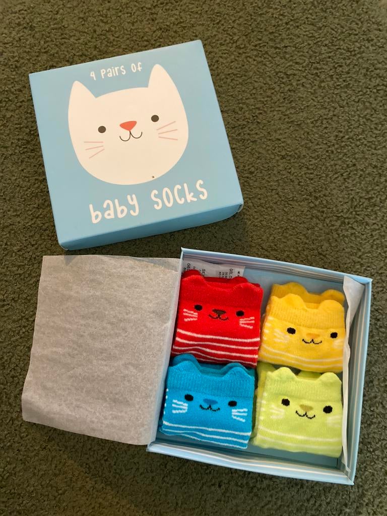 Rex London Kitten Baby sokken/ 4 paar kat sokjes, Ophalen of Verzenden