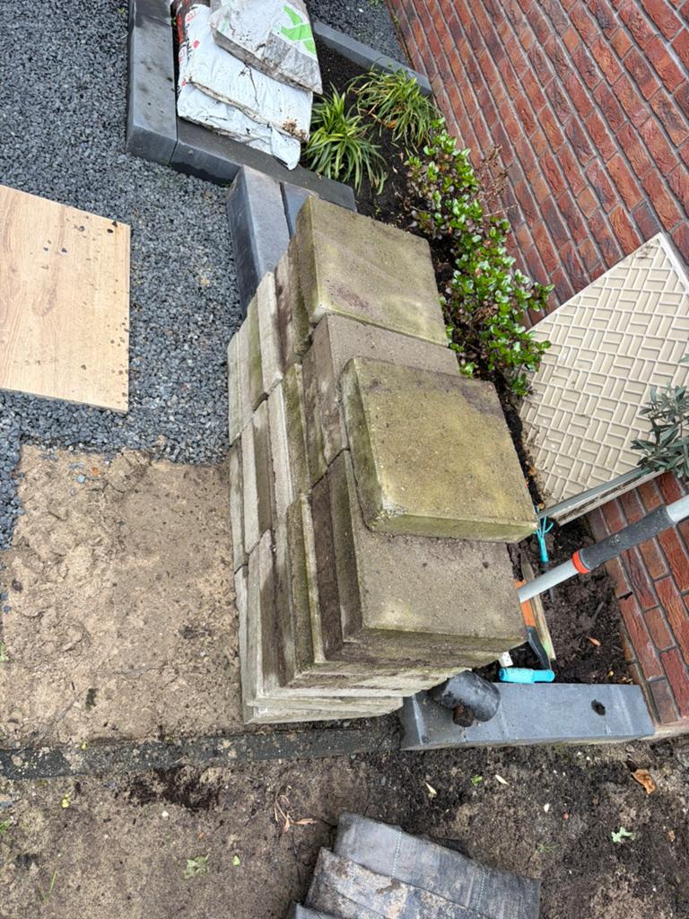 GRATIS! 30x30 (stap) tegels!, Tuin en Terras, Ophalen, Zo goed als nieuw, Beton, Terrastegels