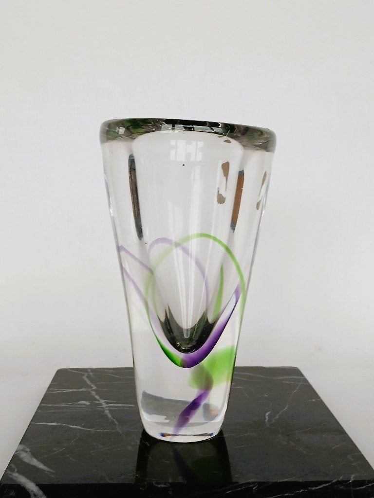 Vaas Kristalunie Max Verboeket Artglass Vintage, Ophalen of Verzenden