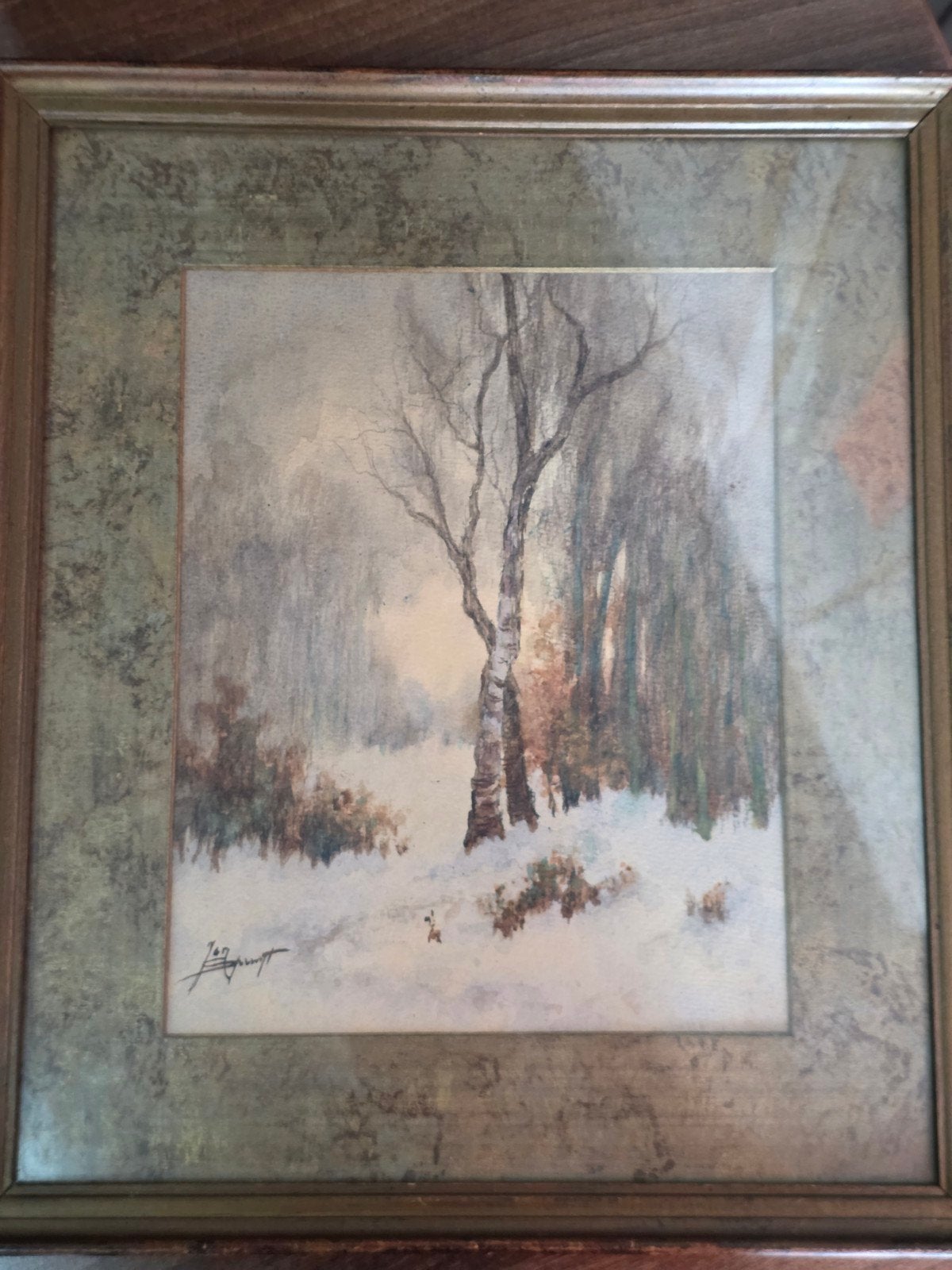 Schilderij 'Winter in het Gooi' - Gesigneerd, Realistisch, Origineel werk, Ophalen of Verzenden, Landschap