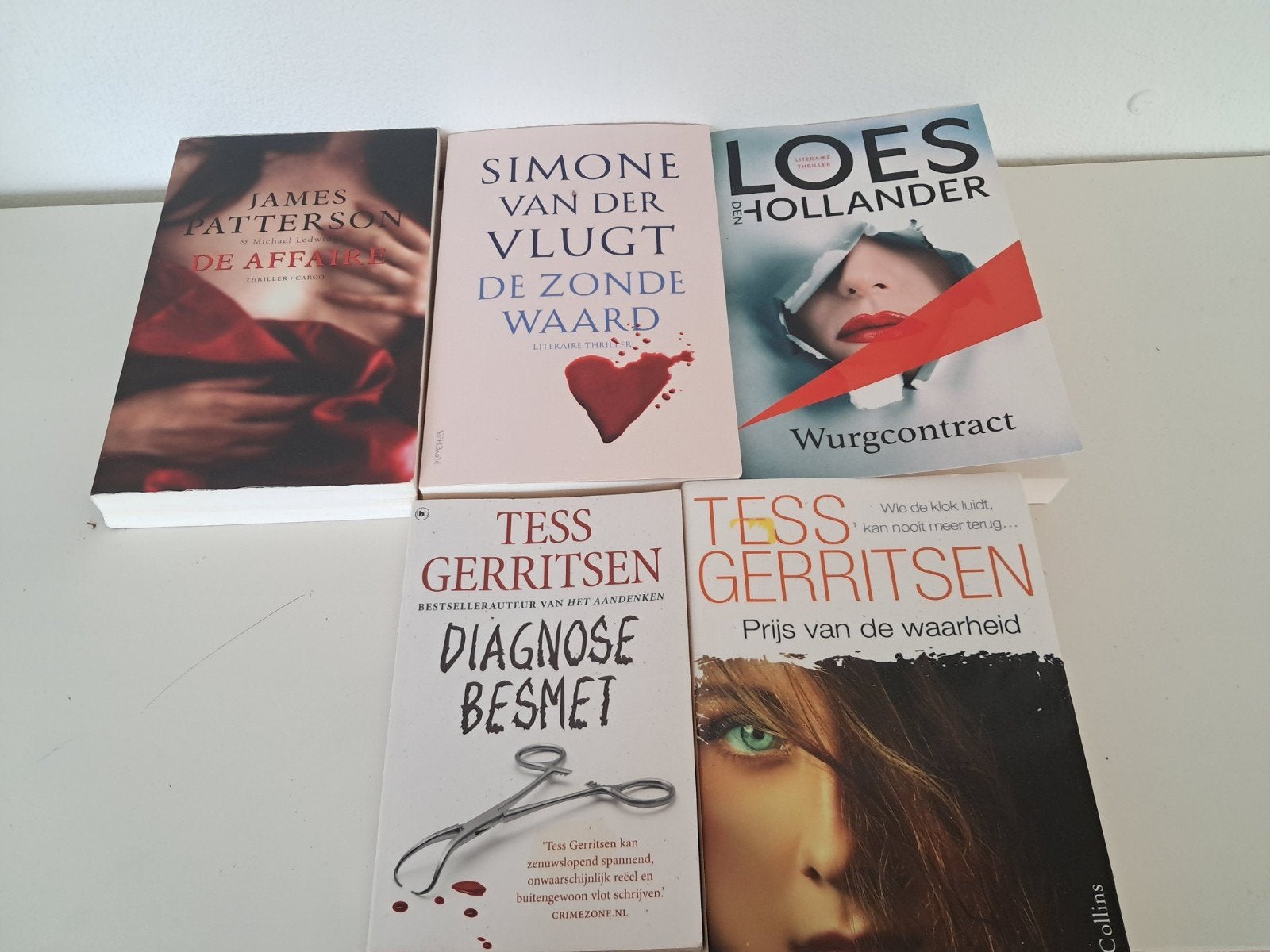 Spannende thrillers 5 stuks voor 5 euro, Ophalen of Verzenden, T. Gerritsen, J. Patterson, S. van der Vlugt, L. Hollander