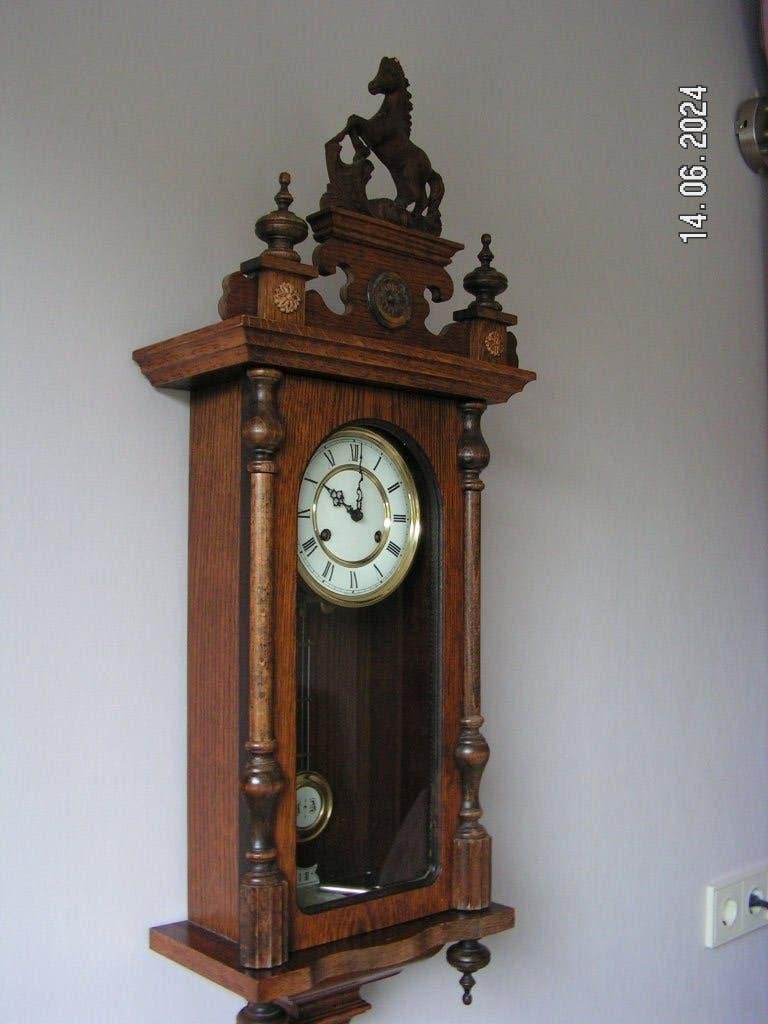 Wandklok, Ophalen, Bruin, Analoog, Zo goed als nieuw