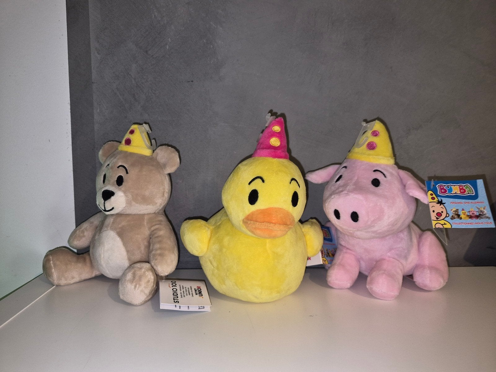 Bumba knuffels met feesthoedjes - Studio 100, Overige merken, Overige karakters, Beer, Nieuw