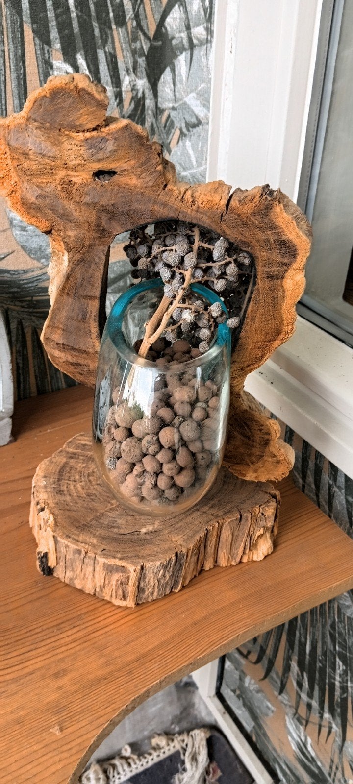 Uniek Geblazen Glas in Boomstronk Decoratie, Ophalen of Verzenden