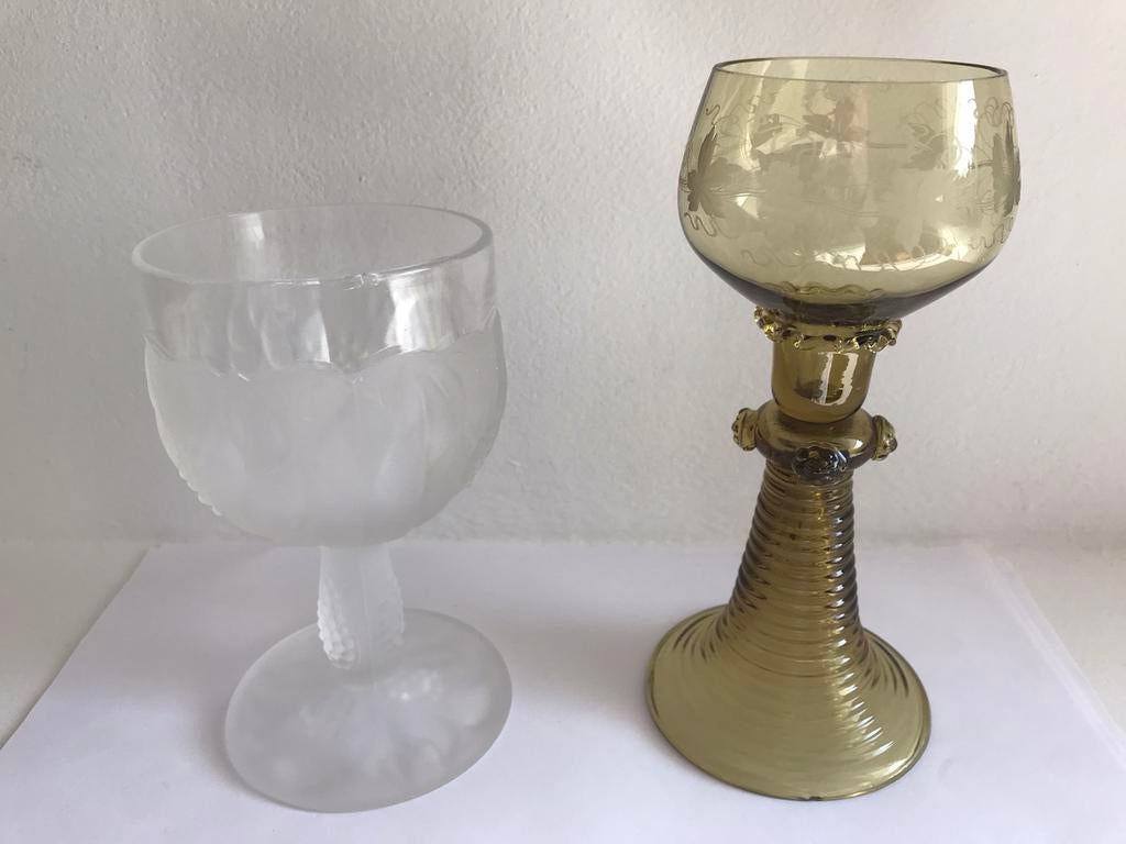 Roemer groen en frosted glas Taitu, Ophalen of Verzenden