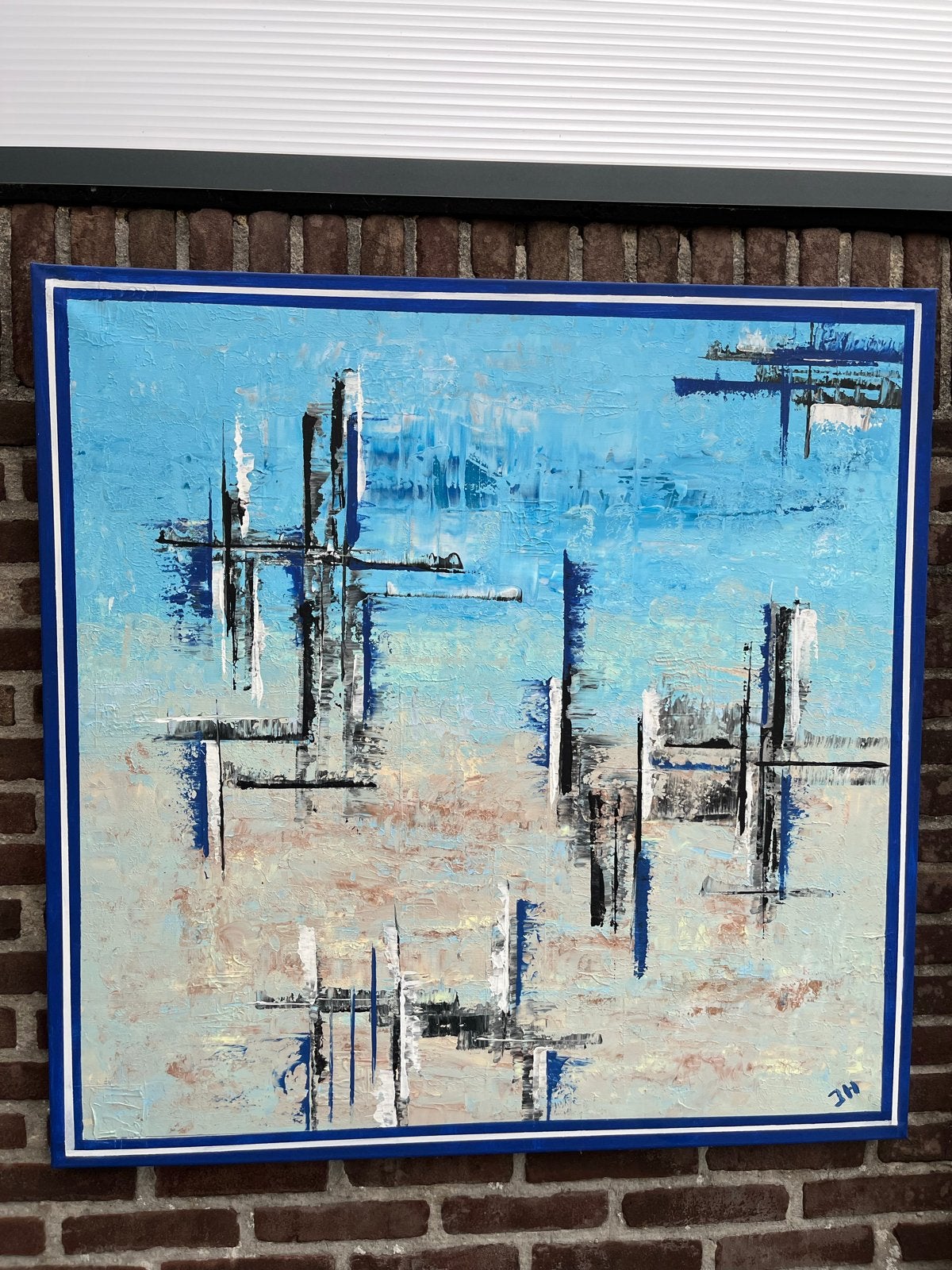 Abstract Acryl Schilderij 100x100 cm, Ophalen