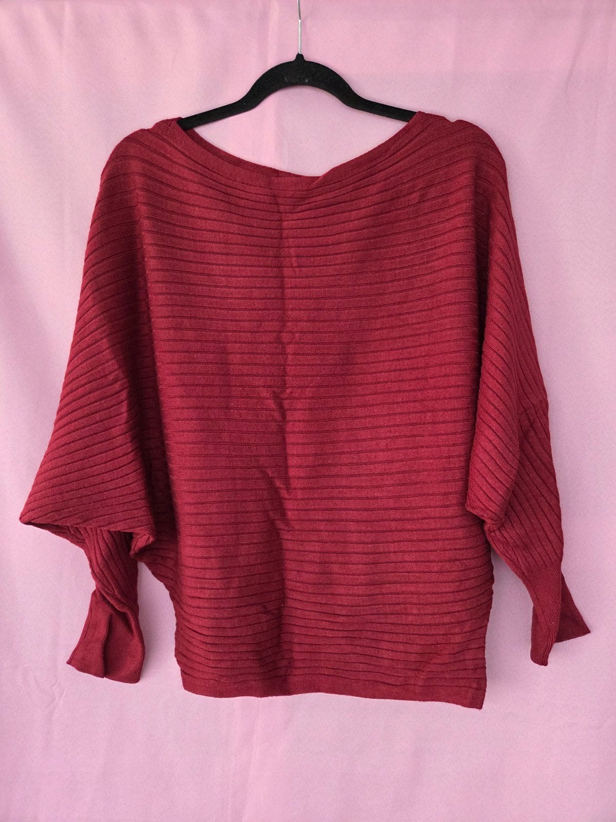 Rode gebreide trui met vleermuismouwen, Kleding | Dames, Truien en Vesten, Ophalen of Verzenden, Zo goed als nieuw, Maat 36 (S)