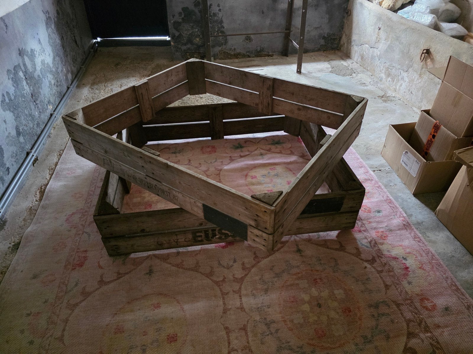 Moestuinbak / plantenbak van oude fruitkist, Tuin en Terras, Ophalen, Gebruikt, Minder dan 30 cm, 100 cm of meer