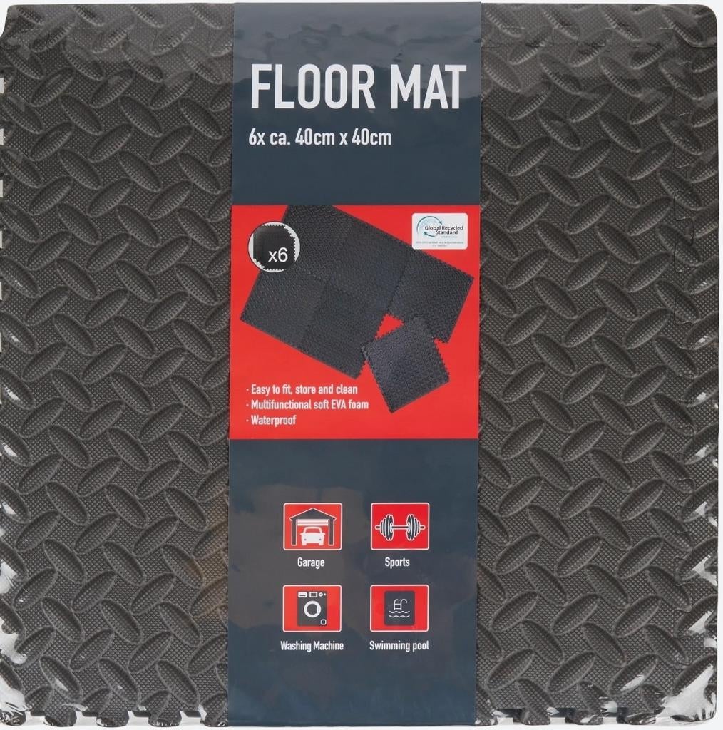 Vloermatten 18x 40x40cm - Multifunctioneel EVA foam, Ophalen, Minder dan 50 cm, Zwart, Vierkant