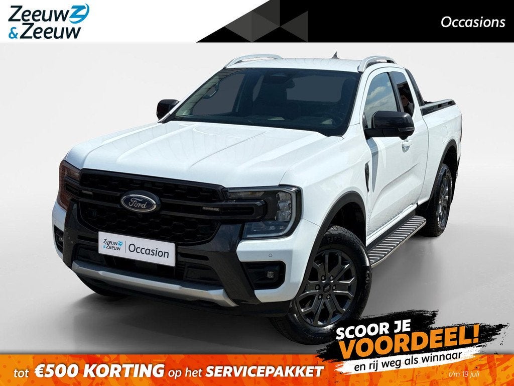 Ford Ranger 2.0 Super Cab EcoBlue Wildtrak | Adaptieve Cruis, Auto's, Ford, Automaat, Gebruikt, 4 cilinders, Met garantie (alle)