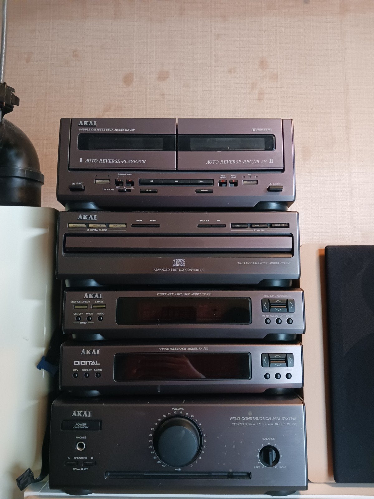 Stereo installatie Akai met boxen, Ophalen, Gebruikt, Akai