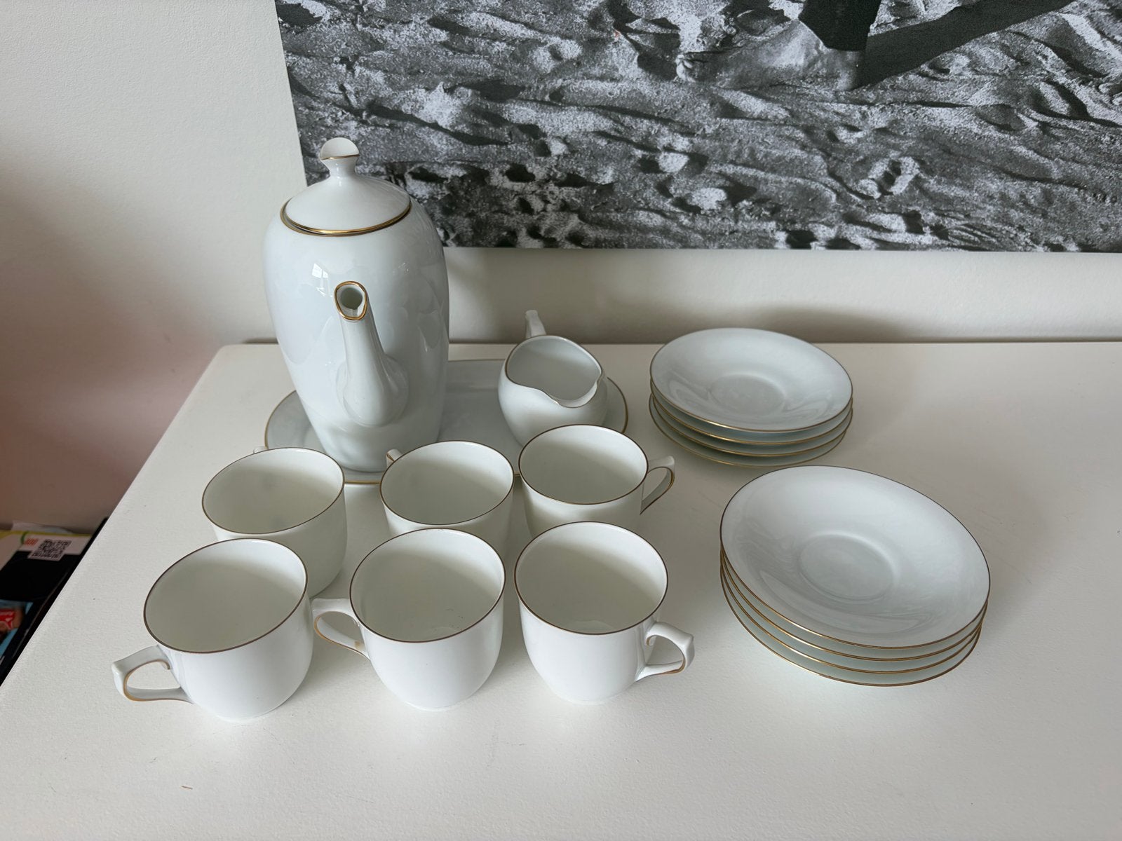 Vintage Bing & Grøndahl Theeservies met Gouden Rand, Ophalen