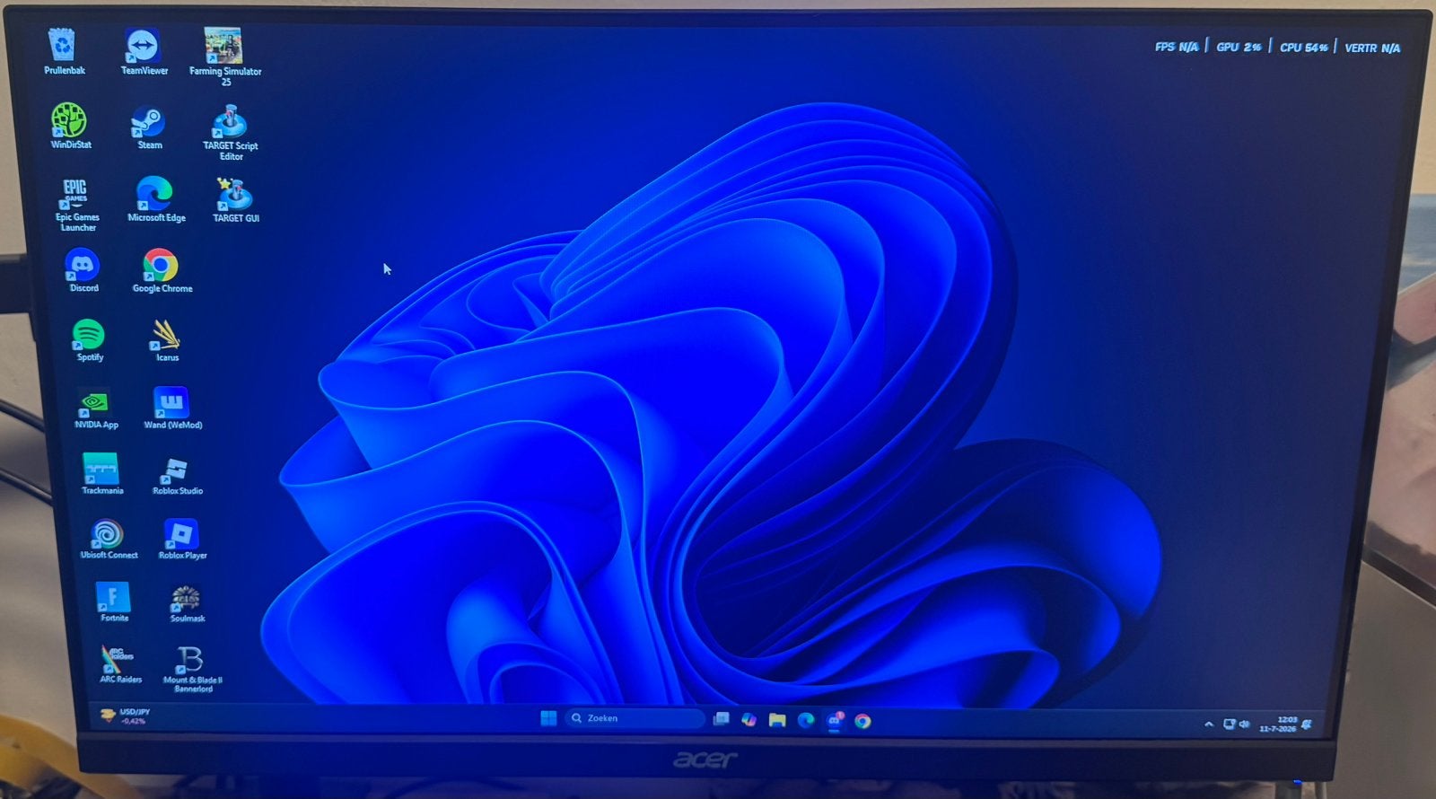 Acer NITRO VG0 gaming monitor, Computers en Software, Monitoren, HD, Zo goed als nieuw, 61 t/m 100 Hz, Ophalen