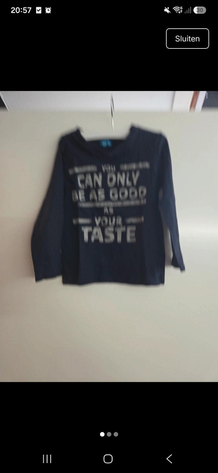 Hema Longsleeve Maat 97-104 met tekstprint, Gebruikt, Verzenden, Jongen of Meisje, Shirt of Longsleeve