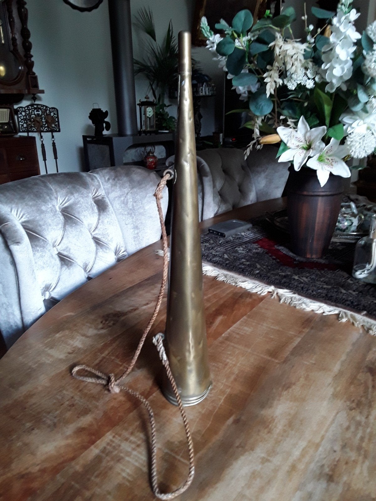 Vintage jacht hoorn, Muziek en Instrumenten, Blaasinstrumenten | Trompetten, Ophalen of Verzenden, Gebruikt, Overige typen