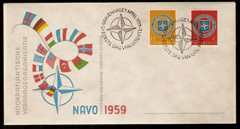 Nederland FDC E37 Zonder Adres NAVO 1959, Postzegels en Munten, Ophalen of Verzenden, Onbeschreven, Nederland