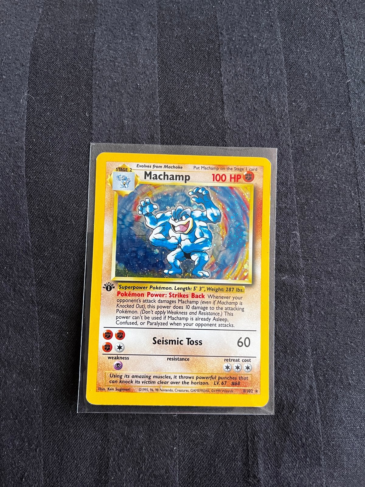 Pokémon Kaart Machamp - Base Set, Hobby en Vrije tijd, Verzamelkaartspellen | Pokémon, Ophalen of Verzenden, Gebruikt, Losse kaart