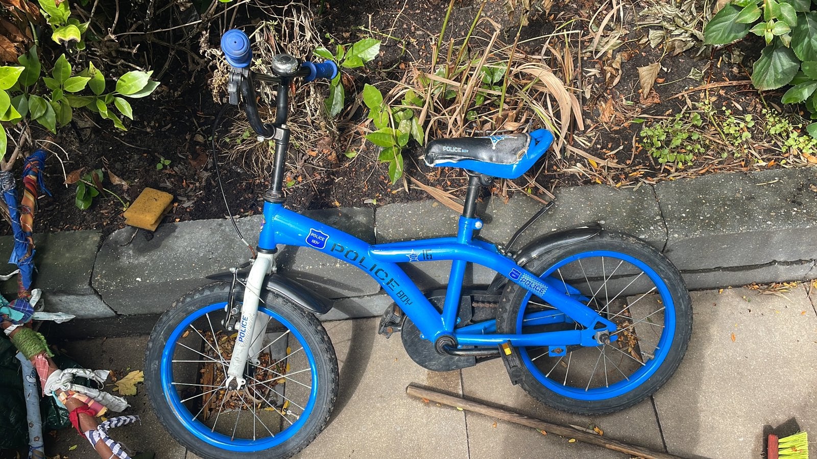 Stoer blauw fietsje 16 inch, Ophalen, Gebruikt, Staal, Terugtraprem