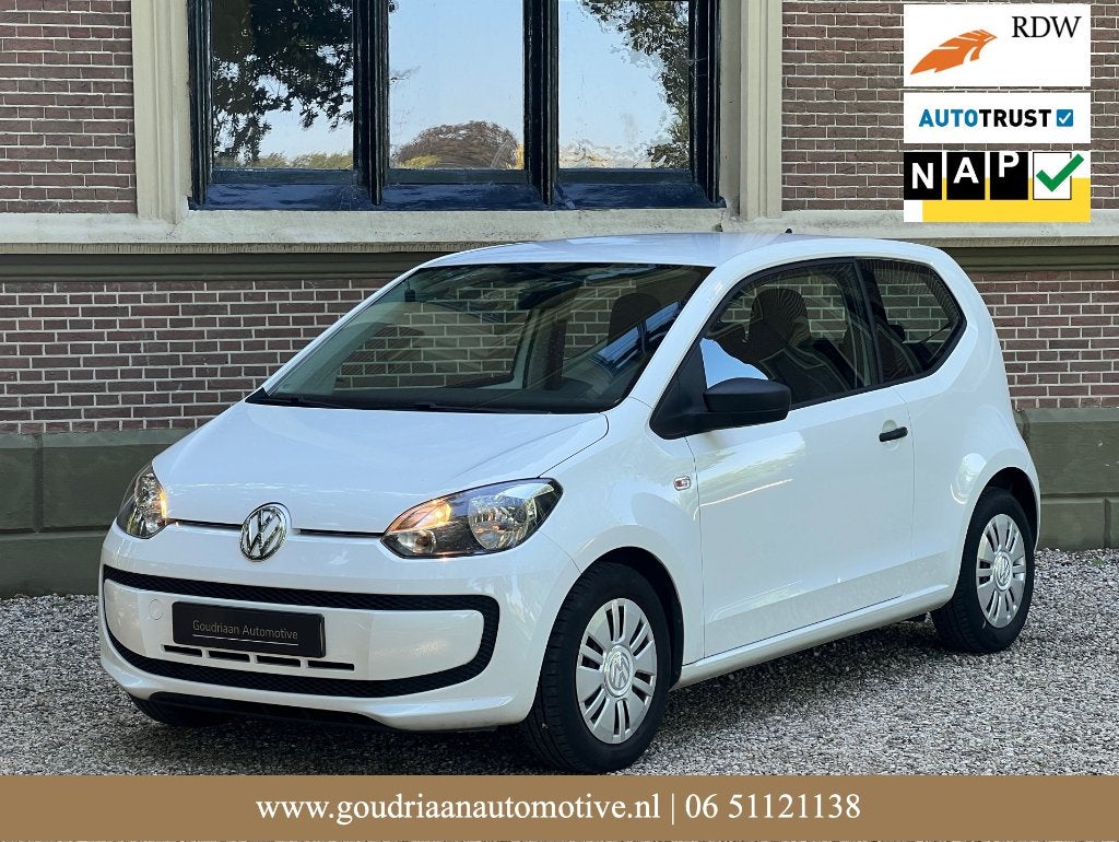Volkswagen Up! 1.0 BlueMotion | Leuke auto! | 109k km!, Auto's, Voorwielaandrijving, Stof, 840 kg, Wit