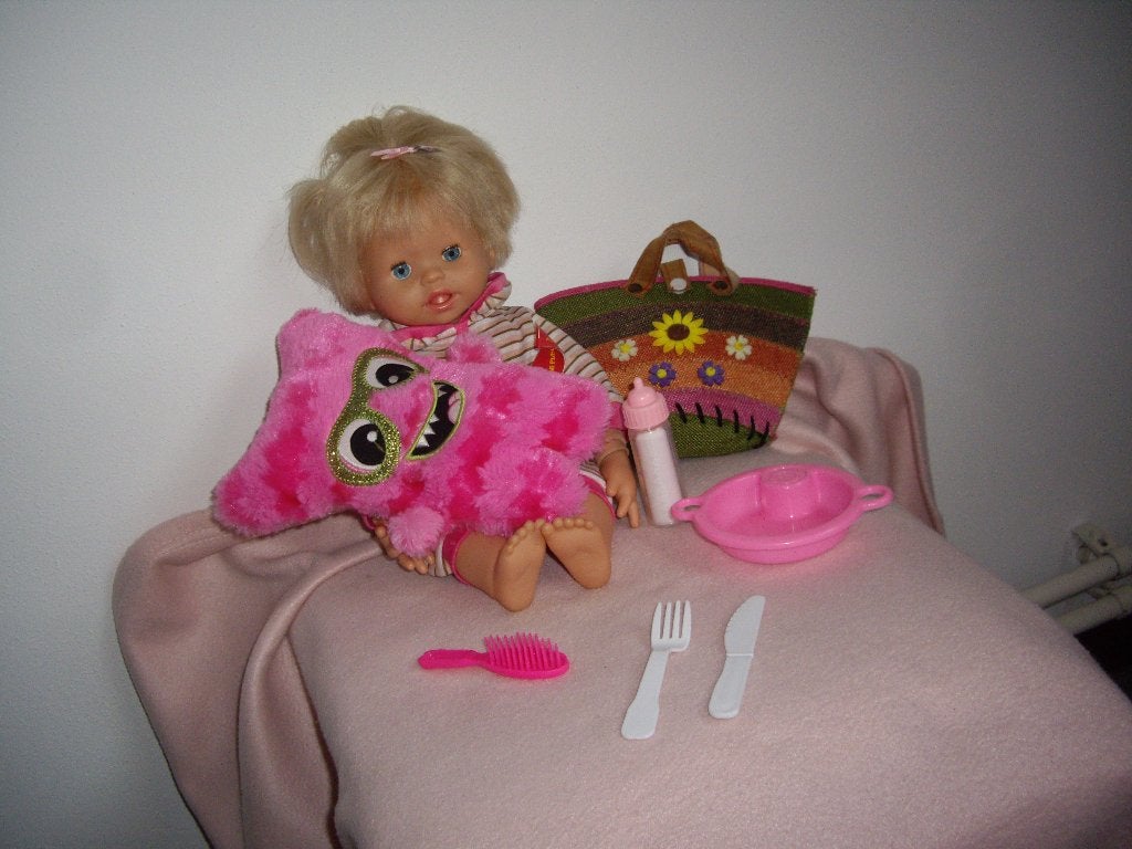 baby pop interactief  grappige pop + acc, Ophalen of Verzenden, Zo goed als nieuw, Babypop