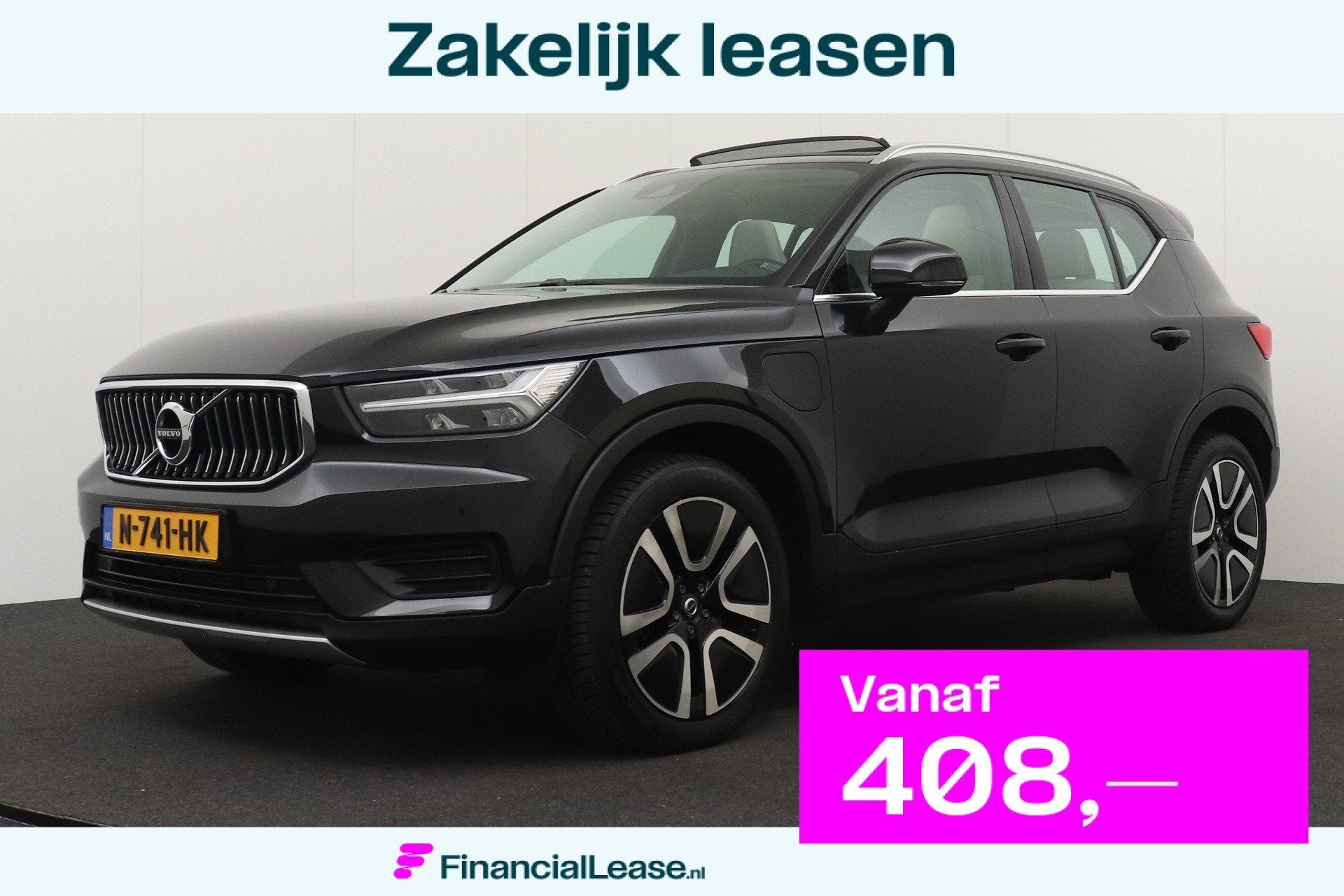 Volvo XC40 T4 212 PK Recharge Inscription Pano-dak Adapt. Cr, 129 pk, Zwart, Bedrijf, Hybride Elektrisch/Benzine