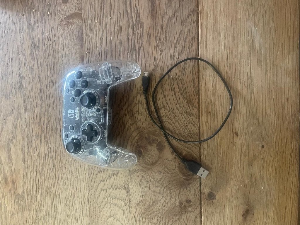 Transparante Nintende switch controller + USB-kabel, Computers en Software, Ophalen of Verzenden, Gebruikt, Nintendo