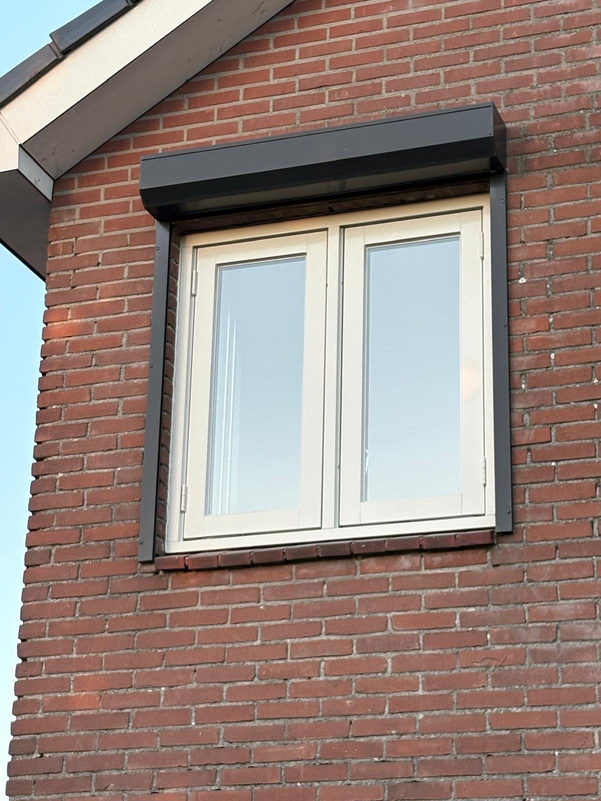 Houten kozijn met glas en optioneel rolluik, Ophalen, Gebruikt, Raamkozijn, Inclusief glas