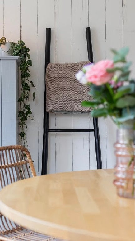 Decoratieve ladder, Huis en Inrichting, Ophalen, Zo goed als nieuw, Zwart, Modern