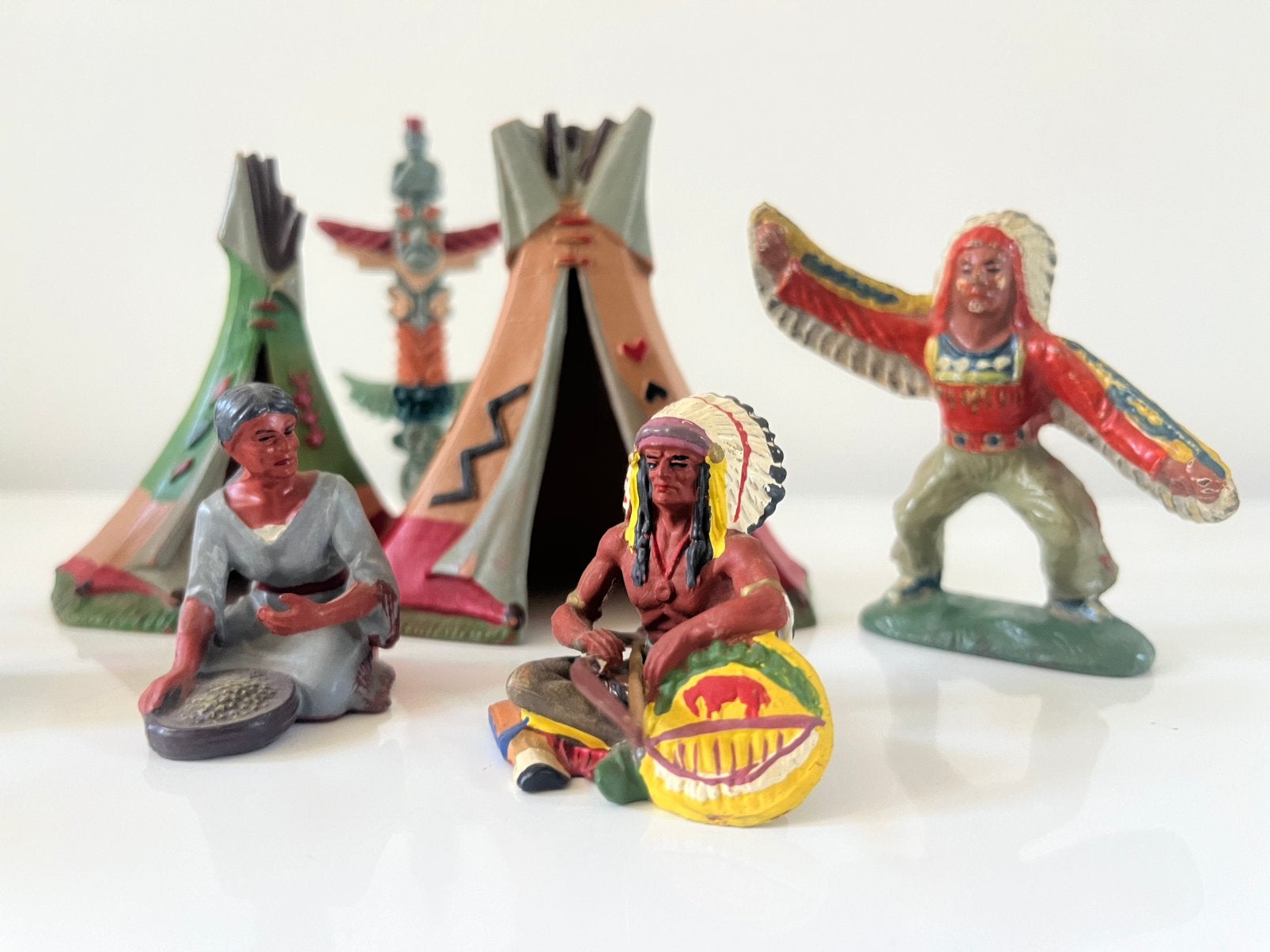 Indianen & Wild West figuren Elastolin Hausser Lineol Durso, Verzenden, Gebruikt, 1:50 of kleiner, Figuur of Figuren