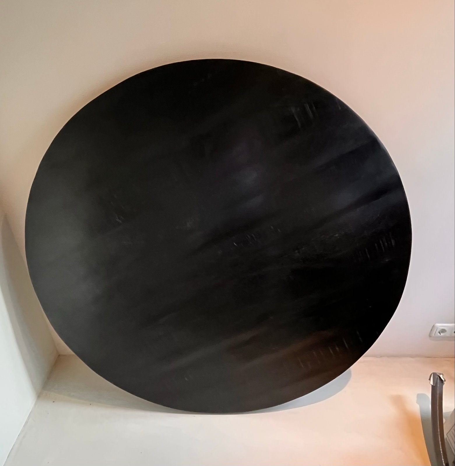 Rond 130 cm Mango Houten Eettafelblad - Zwart (zonder poten), Gebruikt, 100 tot 150 cm, Rond, Ophalen of Verzenden