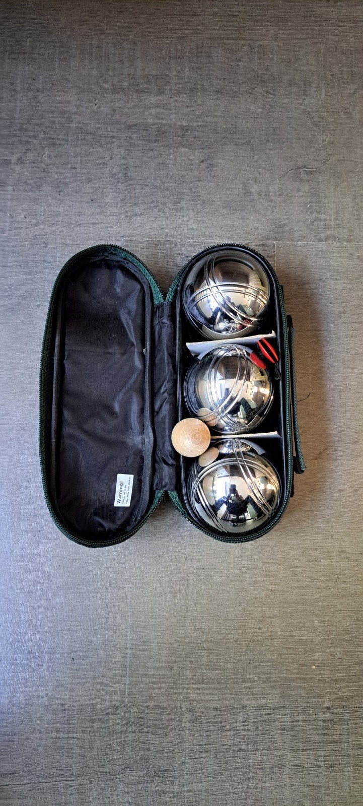 Jeu De Boule set met 3 ballen en accessoires in hoes, Ophalen of Verzenden, Gebruikt