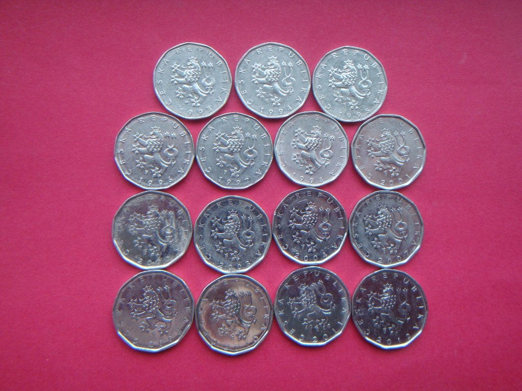 Tsjechië setje munten 2 Kronen 1993 / 2012., Verzenden, Overige landen, Setje