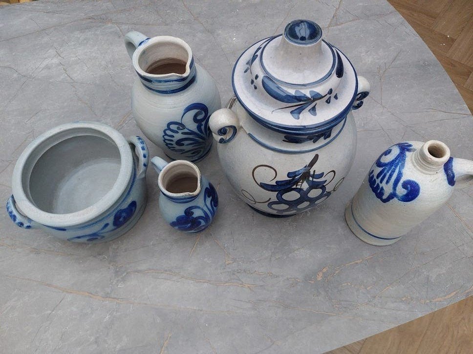 Set van 5 Keulse kruiken - Rumtopf van 36 cm  en meer, Ophalen