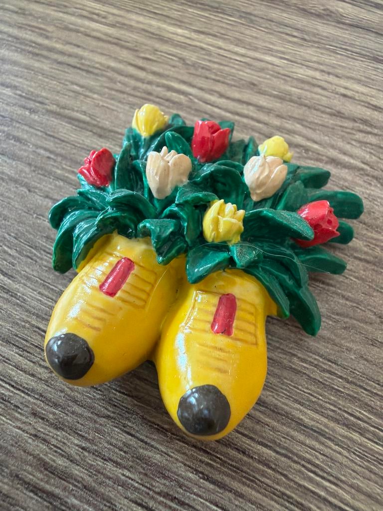 Koelkastmagneet Klompjes met Tulpen, Ophalen of Verzenden, Zo goed als nieuw