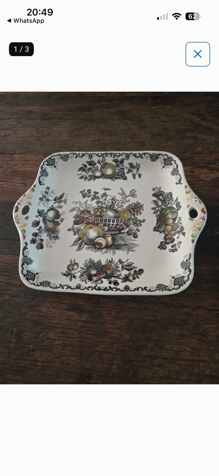 Vintage Mason's Fruit Basket Serveerschaal, Ophalen