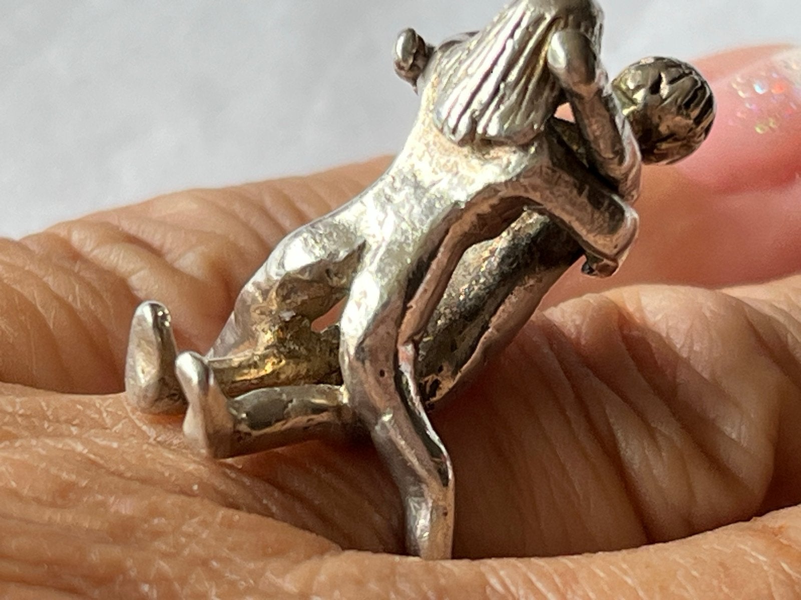 Bijzondere gekeurde zilveren Ezi Zion ring kama sutra, Verzenden, Dame of Heer, Zilver, Zilver