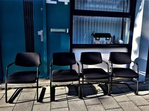 4 comfortabele stoelen, Ophalen, Gebruikt, Zwart, Vier