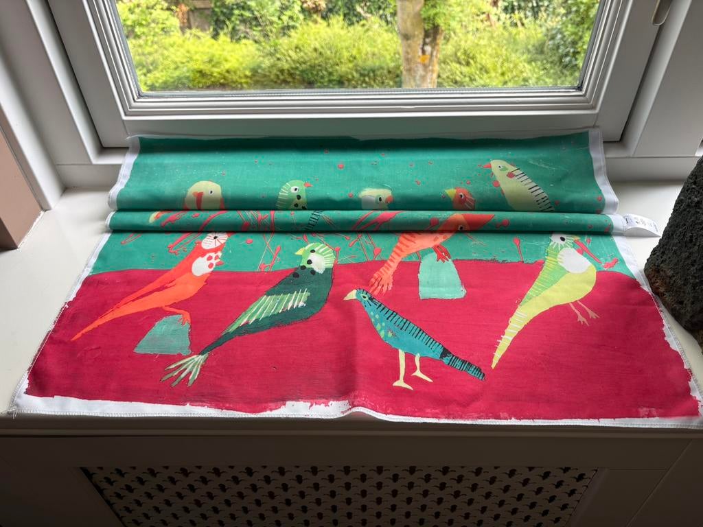 Doek sjaal groen papegaaien mooi nieuw Lutz, Kleding | Dames, Ophalen of Verzenden, Zo goed als nieuw, Maat 46/48 (XL) of groter