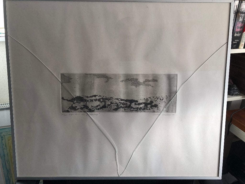 Ets Sacha Driessen eigen druk "landschap" 1991, Antiek en Kunst, Kunst | Etsen en Gravures, Ophalen of Verzenden, Ets