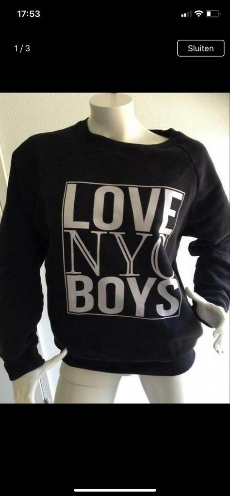 Nikkie sweater maat 34 met leuke opdruk, ., Zwart, Ophalen of Verzenden, Zo goed als nieuw