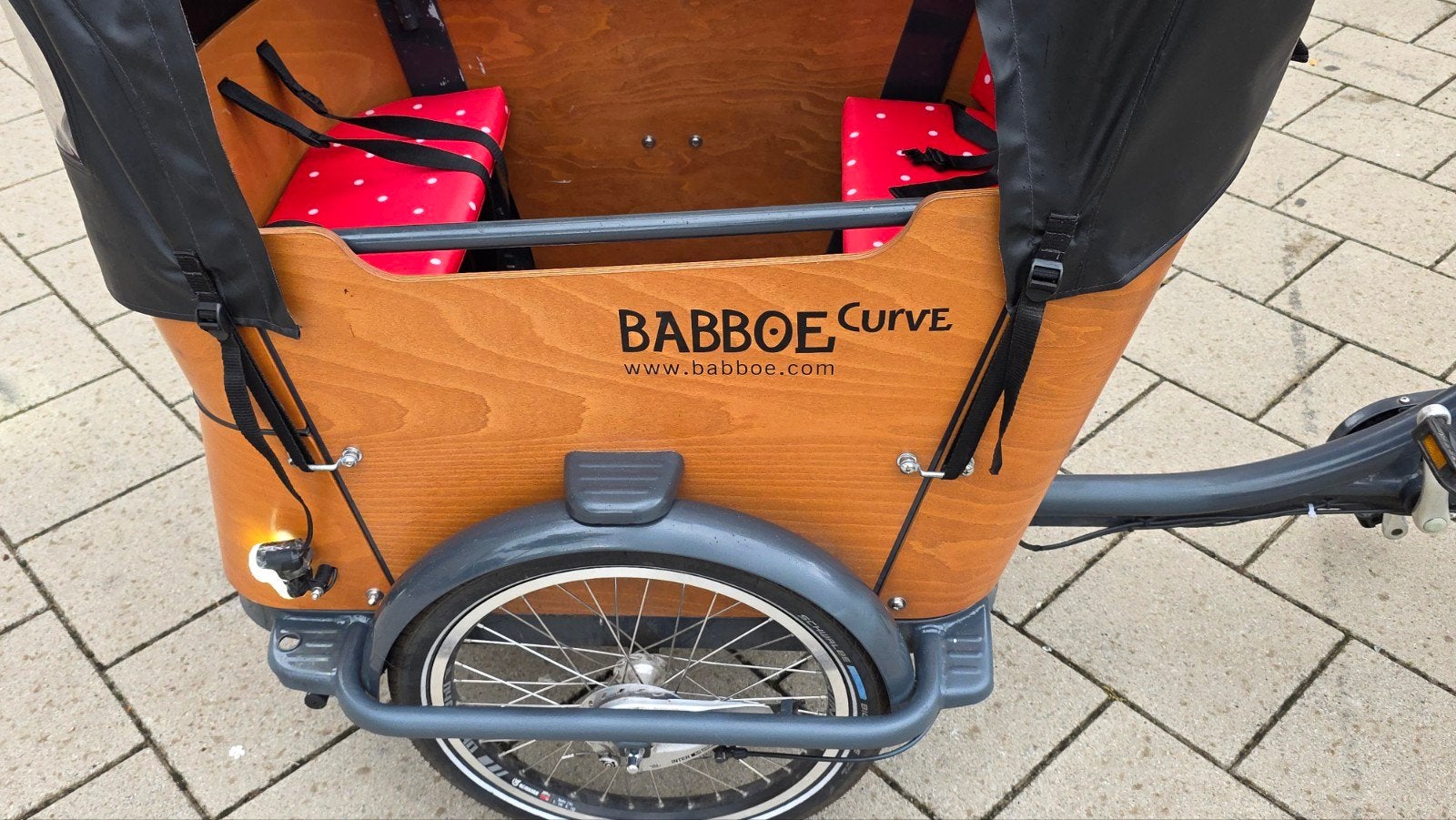 Babboe Curve elektrische bakfiets met toebehoren, Overige merken, Huif, Ophalen of Verzenden, Zo goed als nieuw